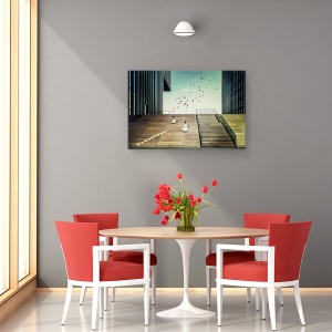 Tablou canvas - Liber Ca O Pasare, Scari, Paris, Franta, Aparare, Pasari, 40 x 60 cm - Img 4