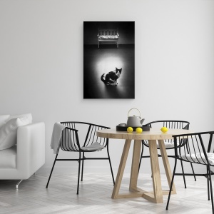 Tablou canvas - Liniste, Natura Moarta, Liniste, Alb-Negru, Alb-Negru, Scaun, 60 x 90 cm - Img 4