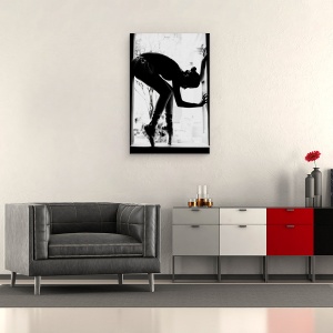 Tablou canvas - Lorn, Alb-Negru, Figura, Silueta, Degete, Femeie, 40 x 60 cm - Img 2