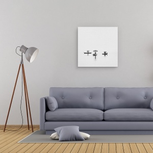 Tablou canvas - Lumea Pescarilor, Lac, Umbrela, Reflectie, Peisaj, 90 x 90 cm - Img 2
