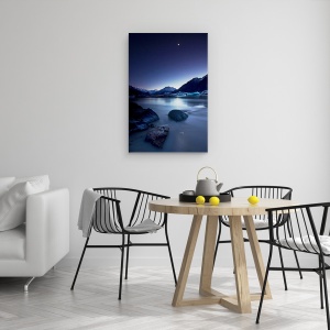 Tablou canvas - Lumina Lunii, Rau, Munti, Noua Zeelanda, 40 x 60 cm - Img 4