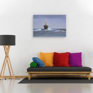Tablou canvas - Lumina Sfarsitului Lumii, Far, Rasarit De Soare, Grecia, Turn, 40 x 60 cm - Img 2