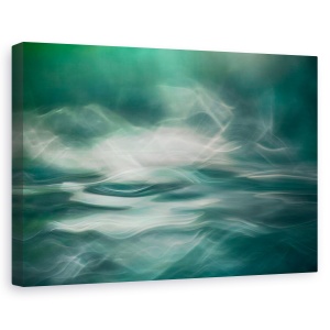 Tablou canvas - Lumini Nordice De Iarna, Abstract, Apa, Fum, Turcoaz, 40 x 60 cm