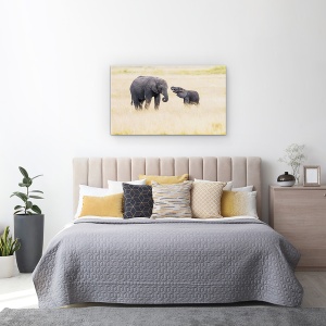 Tablou canvas - Mama Elefant Si Puii, Kenya, Safari, Copil, 50 x 80 cm - Img 3