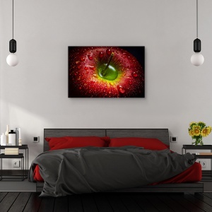 Tablou canvas - Mar rosu, Flori, Bucatarie, Fructe, Umede, 60 x 90 cm - Img 3