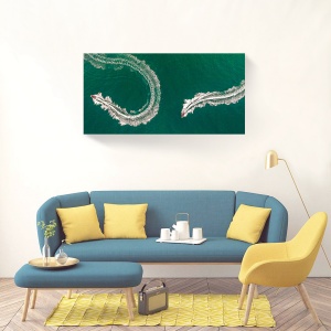 Tablou canvas valuri și jet ski pe mare, 50x100 cm