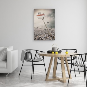 Tablou canvas - Maree Joasa, Barca, Plaja, Ireal, 40 x 60 cm - Img 4