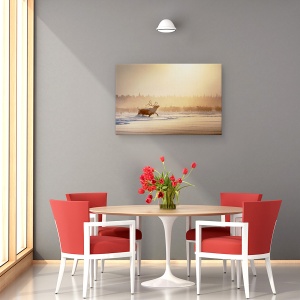Tablou canvas - Masculul Alfa, Animale, Reni, Iarna, 80 x 120 cm - Img 4