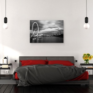 Tablou canvas - Miscare, Londra, Marea Britanie, London Eye, Big Ben, Pod, 60 x 90 cm - Img 3