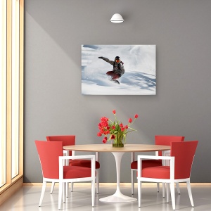 Tablou canvas - Moment Congelat, Zapada, Schi, Snowboard, Actiune, Extrem, 80 x 120 cm - Img 4
