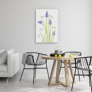 Tablou canvas - Muscari Si Galanthus, Floare, Punct, 40 x 60 cm - Img 4