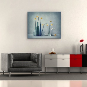 Tablou canvas - Narcise, Natura Moarta, Vaza, Flori, Sticla, 60 x 75 cm - Img 2