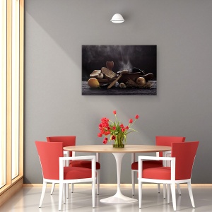 Tablou canvas - Natura Moarta, Bucatarie, Natura Moarta, Oala, Gatit, 60 x 90 cm - Img 4
