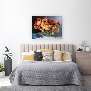 Tablou Canvas - Natura Moarta Cu Un Buchet de lalele, 50 x 70 cm - Img 3