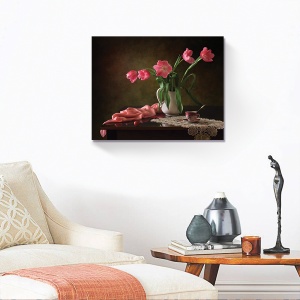 Tablou decorativ natură statică canvas cu flori de lalele