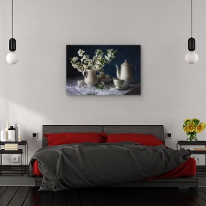 Tablou canvas - Natura Moarta, Natura moarta, Farfurie, Prajituri, Biscuiti, 60 x 90 cm - Img 3