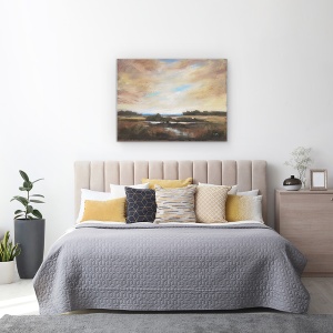 Tablou canvas - Natura, Peisaj, Apus De Soare, Pictura, 60 x 80 cm - Img 3