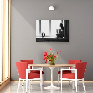 Tablou canvas - Oglinda, Fata, Fereastra, Femeie, 80 x 120 cm - Img 4