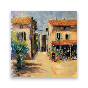 Tablou Canvas - Oras, Cladiri, Pictura, Vara, 60 x 60 cm