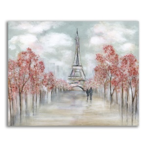 Tablou Canvas - Oras, Paris, Cuplu, Iubire, Toamna, 60 x 75 cm