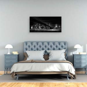 Tablou canvas - Orasul Gotham, Podul Brooklyn, Cer, Arhitectura, Peisaj Urban, 50 x 100 cm - Img 3