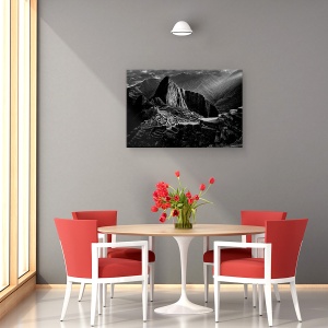 Tablou canvas - Orasul Pierdut Al Incasilor, Peru, Macchu Picchu, Alb-Negru, Istorie, 40 x 60 cm - Img 4