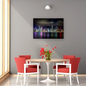 Tablou canvas - Orizontul Din Hong Kong, Cer, Peisaj, Arhitectura, Colorat, 80 x 120 cm - Img 4