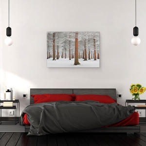 Tablou canvas - Padure Magica, Zapada, Gheata, Ceata, Alb, 60 x 90 cm - Img 3