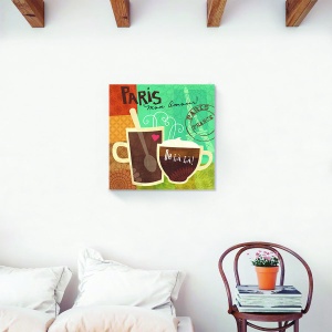 Tablou decorativ modern living cu scenă Paris pe canvas 60x60 cm
