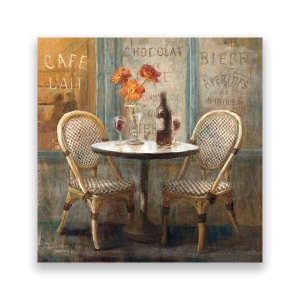 Tablou Canvas - Paris, Vintage, Terasa, Vin, 60 x 60 cm