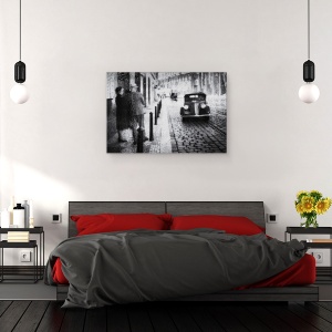 Tablou canvas - Pas Inapoi In Timp, Ploaie, Ploaie, Fereastra, Strada, Vintage, 40 x 60 cm - Img 3