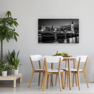 Tablou canvas - Patrimoniu, Noapte, Arhitectura, Londra, Big Ben, Westminster, 50 x 80 cm - Img 4