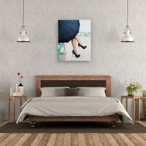 Tablou canvas - Pauza De Cafea, Moda, Banca, Umbrela, Acoperi, Acoperit, 60 x 75 cm - Img 3