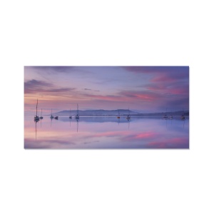 Tablou Canvas - Peisaj, Barci, Port, Rasarit, Natura, Dimineata, 50 x 100 cm