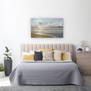 Tablou canvas - Peisaj, Natura, Mare, Nisip, Valuri, Apus De Soare, Raze De Soare, 50 x 80 cm - Img 3