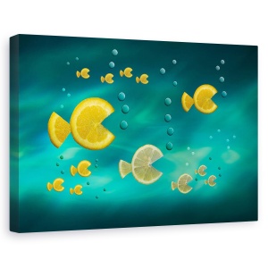 Tablou canvas - Peste In Mare, Peste, Mare, Apa, Lamai, Portocale, 80 x 120 cm