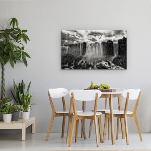 Tablou canvas - Pestera Vanturilor Din Niagara, Peisaj, Cadere, Cascada, Alb-Negru, 50 x 80 cm - Img 4
