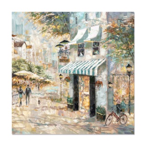 Tablou Canvas - Pictura, Oameni, Oras, Magazin, Vara, 60 x 60 cm