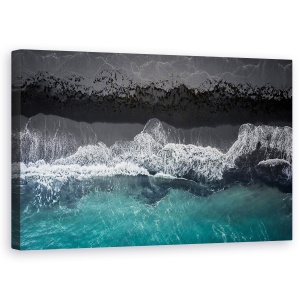 Tablou canvas - Plaja Neagra, Aeriana, Islanda, Plaja, Drona, Apa, 50 x 80 cm
