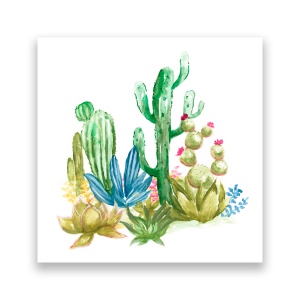 Tablou Canvas - Plante, Aloe, Cactus, Pictura, Verde, 60 x 60 cm