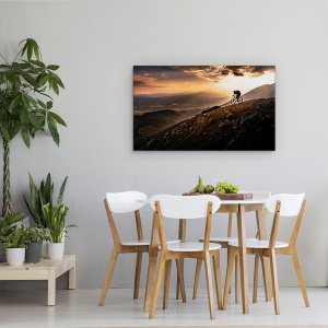 Tablou canvas - Plimbare In Apus, Actiune, Bicicleta, Sport, Bicicleta, Seara, 50 x 80 cm - Img 4