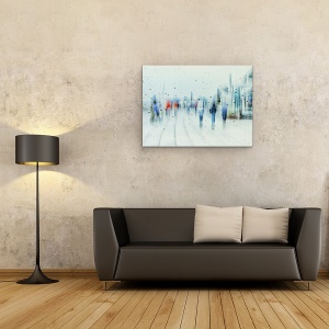 Tablou canvas - Ploua, Picaturi, Ploaie, Fereastra, 50 x 70 cm - Img 2