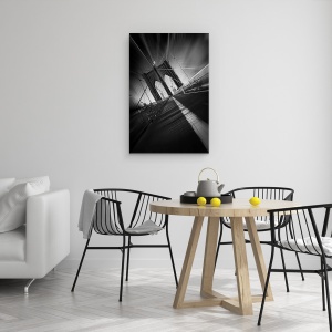 Tablou canvas - Podul Brooklyn, New York, Alb-Negru, Manhattan, 40 x 60 cm - Img 4