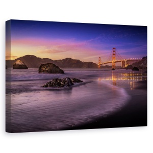 Tablou canvas - Podul Golden Gate In Lumina Zilei, Noapte, Arhitectura, California, 60 x 90 cm