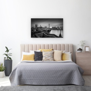 Tablou canvas - Podul Westminster, Arhitectura, Modern, Oras, Cladire, Perspectiva, 50 x 80 cm - Img 3