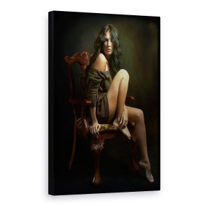 Tablou canvas - Portretul Lui Helen, Femeie, Scaun, Sezand, 40 x 60 cm