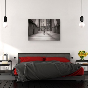Tablou canvas - Poti Merge Pe Drumul Tau, Caini, Peisaj Urban, Hamburg, Pod, Caine, 40 x 60 cm - Img 3