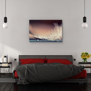 Tablou canvas - Povestea picaturilor, Flori, Pene, Moale, Delicat, 80 x 120 cm - Img 3