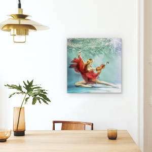 Tablou Canvas - Preludiu, Subacvatice, Muzica, Instrument, Suprafata, 90 x 90 cm - Img 4