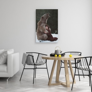 Tablou canvas - Prietenul Meu Cel Mare, Animal, Urs, Portret, Imbratisare, 40 x 60 cm - Img 4